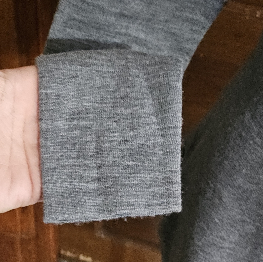 Icelandic Design Merino Wool Mock Neck Sweater dress Gray & Blue Size S - Picture 5 of 11